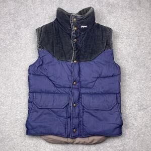 Jansport corduroy puffer vest blue usa made size medium